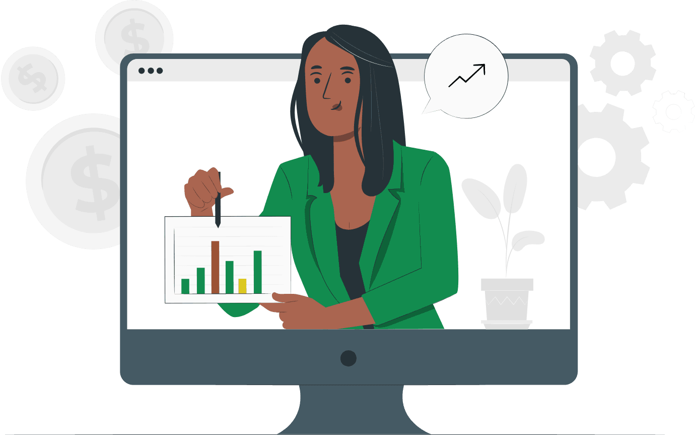 Woman presenting data